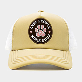 Less People More Dogs Message Mesh Back Baseball Cap