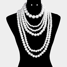 Pearl Multi Layered Long Necklace