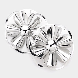 Oversized Metal Flower Earrings