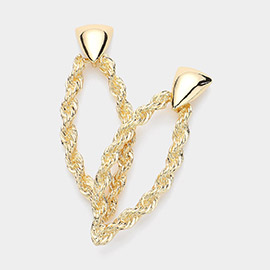 Textured Metal Rope Marquise Earrings
