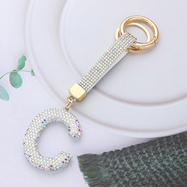 Bling Studded Initial C Keychain