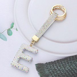 Bling Studded Initial E Keychain