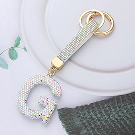 Bling Studded Initial G Keychain