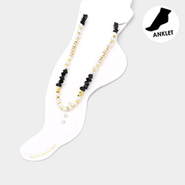 Pearl Pointed Multi Beaded Anklet