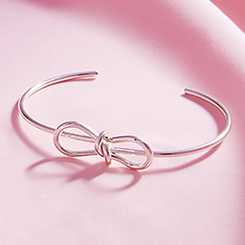 Metal Wire Bow Pointed Cuff Bracelet