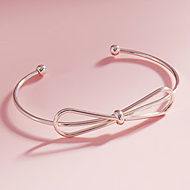 Metal Wire Bow Pointed Cuff Bracelet
