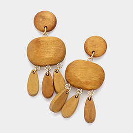 Geometric Wood Dangle Earrings