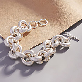 Chunky Metal Chain Toggle Bracelet