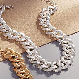 Worn Metal Chain Necklace