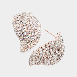 Swirl Crystal Rhinestone Stud Earrings