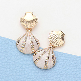 Enamel Seashell Dangle Earrings