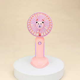 Animal Face Pointed Portable Mini Fan with Phone Stand