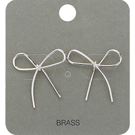 Metal Wire Bow Stud Earrings
