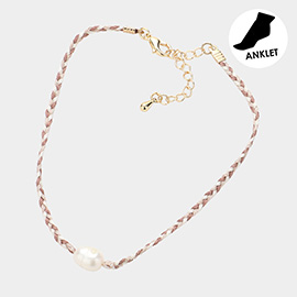 Pearl Pointed Thread Braided Anklet