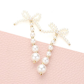 Pearl Bow Dropdown Earrings