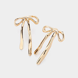 14K Gold Dipped Bow Earrings