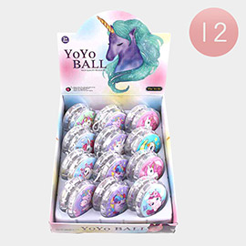 12PCS - Unicorn Printed Yoyo Ball Toy