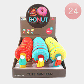 24PCS - Donut Portable Manual Fans