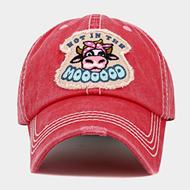 NOT IN THE MOOD Message Cow Vintage Baseball Cap