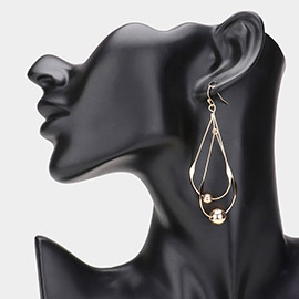 Abstract Metal Double Teardrop Dangle Earrings