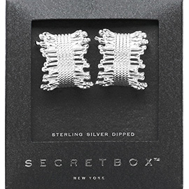 SECRET BOX_Sterling Silver Dipped Textured Hoop Earrings