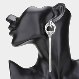 SECRET BOX_Brass Metal Tassel Earrings
